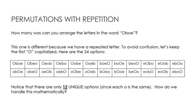 Combinatorics 1.2 Permutations