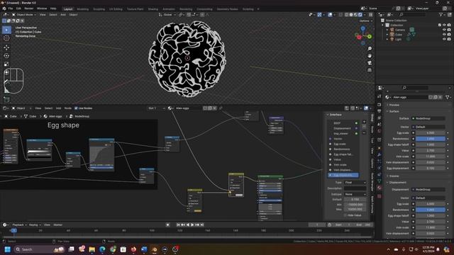 Alien Egg Sac Procedural Blender Shader (Tutorial-Short version)