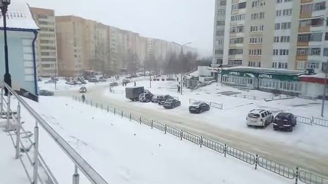Снегопад в Саранске  21.01.2018