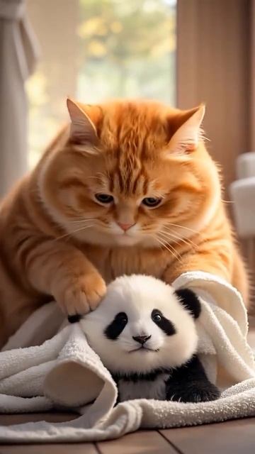 Кот и панда