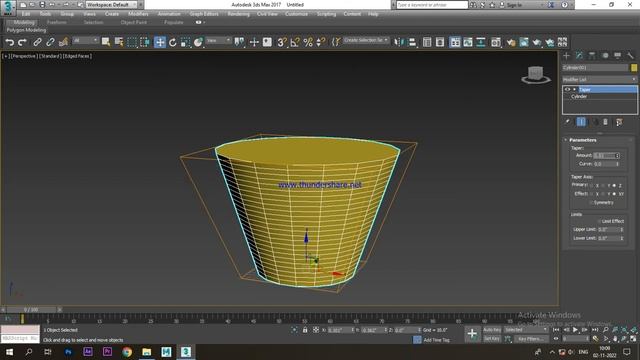 Uses of Modifiers in 3Ds Max - Bend, taper, twist,shell and FFD (2 November 2022)