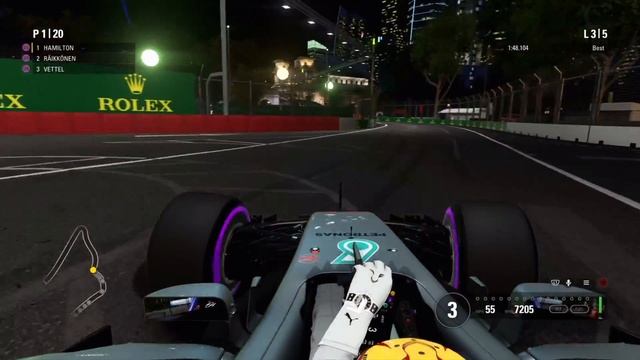 F1 2017 | Lewis Hamilton | Singapore Full Race | Hard Mode | No Driving Line | PS4 PRO
