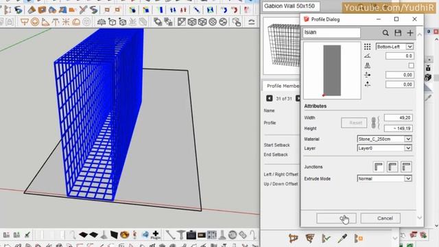 Tutorial Assembly Gabion Wall Profile Builder 3 Sketchup 2020