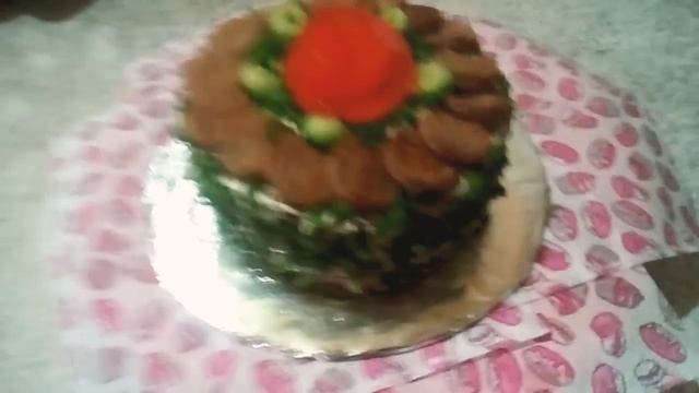 Печеночный тортик-оформление
