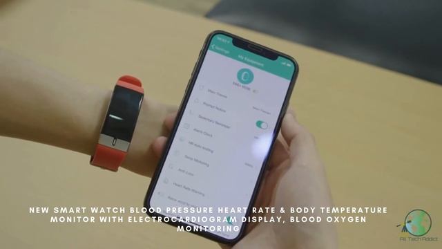 New Smart Watch Blood Pressure Heart Rate & Body Temperature Monitor with Electrocardiogram Display