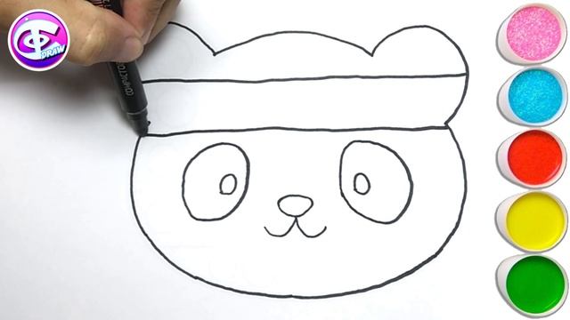 drawing panda for kids and toddlers 🌈🔴🟠🟡🟢🔵🟣panda for children