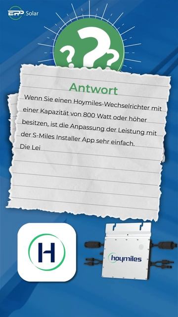 Wie steigere ich die Leistung auf 800 Watt mit Hoymiles-Wechselrichter? #SolarFAQ