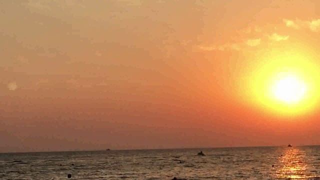 закат на море