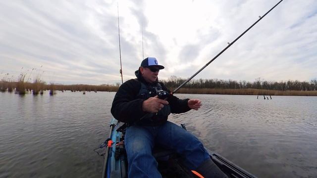 Delaware pond pre-spawn bass kayak fishing