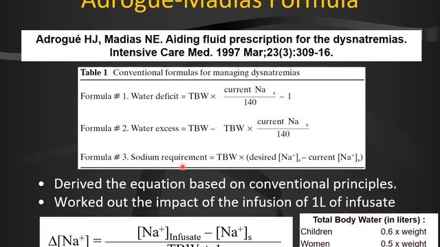 Sodium & Water (3) - Management of Hyponatremia