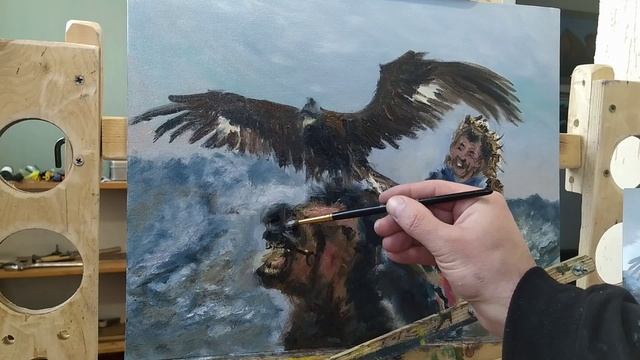 "Золотой орёл". Процесс написания картины в одной работе.
