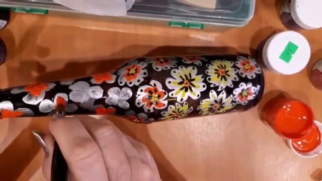 Bottle decor Flowers/ Декор бутылки ЦВЕТОЧНОЕ НАСТРОЕНИЕ