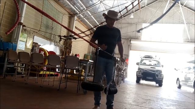 Serving galvanised standing rigging.