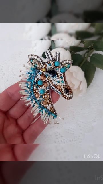 Брошь Жираф сшита на заказ в подарок💐💐💐