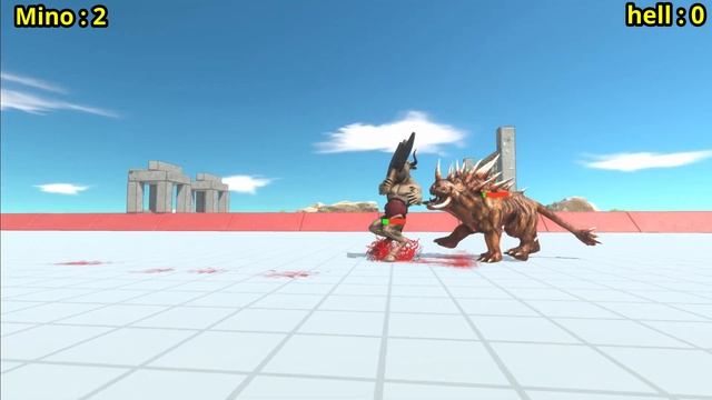 Minotaur vs hellhound 5 round no cut animal revolt battle simulator