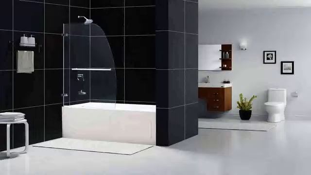 DreamLine Aqua Uno 34 in. Width Frameless Hinged Tub Door 14 Glass Chrome F