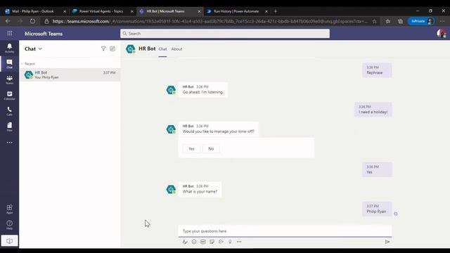 Human Resources Power Virtual Agent Demo - PVA for HR