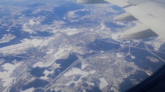 Взлёт и посадка самолёта из салона. Рейс Кемерово - Москва