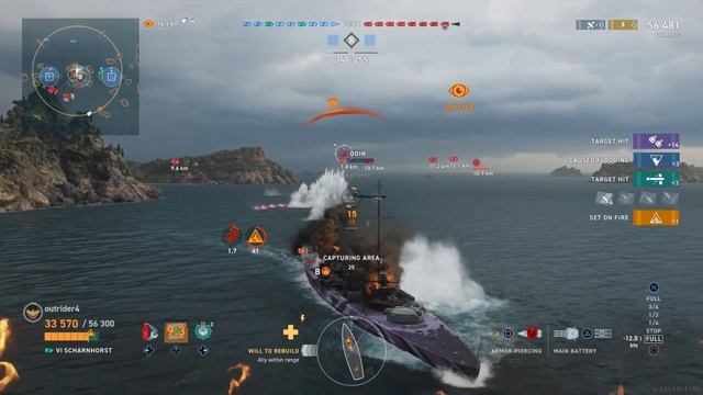World of Warships Legends KMS Scharnhorst vs KMS Odin