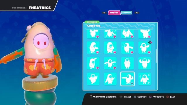 All Emotes with The Pike skin, Fall Guys