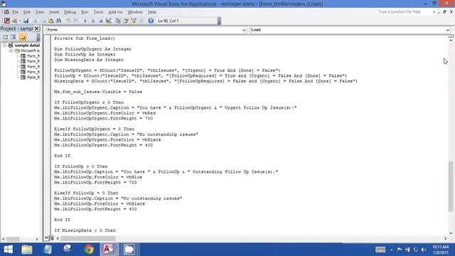 MS Access Database for Reminders or Alerts