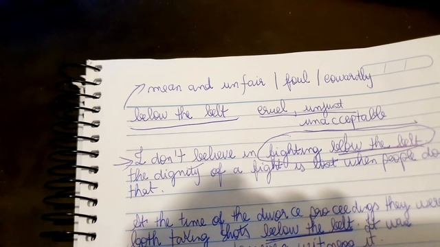 ADVANCED IDIOMS/VOCAB - Hit below the belt