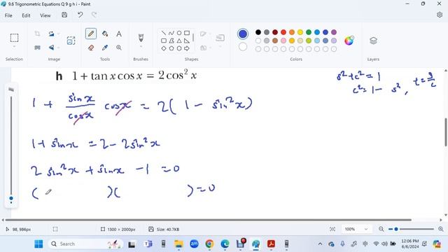 9 6 Trigonometric Equations Q 9 g h i