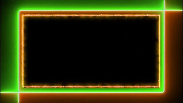 Orange & Green | Double Lines NEON FRAME | Beautiful Glowing Border | Abstract Loop Video | Trendin