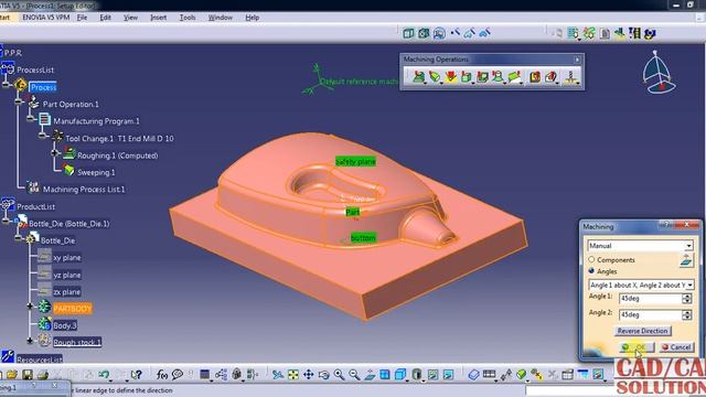 #CATIA V5 #SURFACE Machining #Roughing #Sweeping #Pencil operation