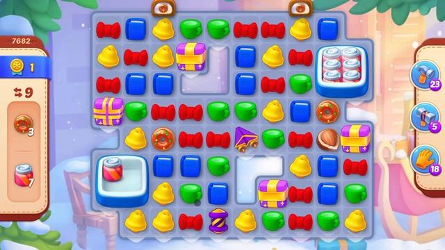 HomeScapes Level 7682 no boosters (16 moves)