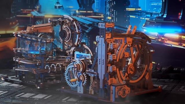 Деревянный конструктор Марбл-трасса Космодром (Marble Spaceport ) LGC01 ROKR, сборная модель