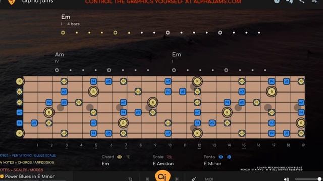 POWER BLUES  ROCK Jam Track in E Minor  Guitar Backing Track
