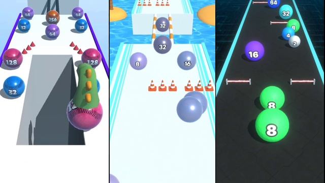 Ball Ru 2048 // Crazy Ball Run,2048 // Ball Merge 2048 all levels gameplay walktrough android iOS