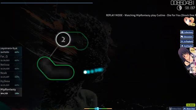 osu! Cutline - Die For You (Shock One Remix) [Insane] Rank Silver S