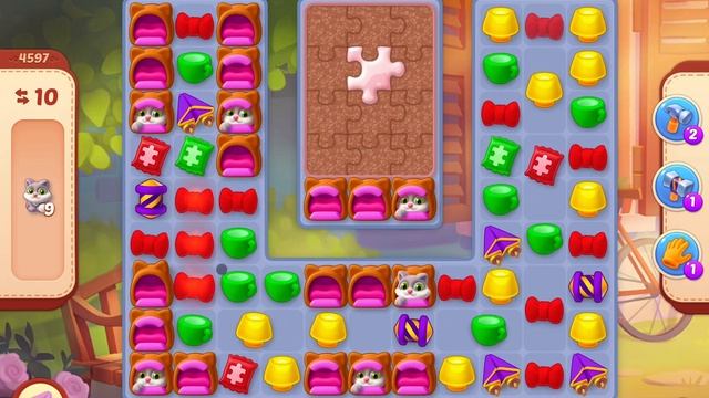 HomeScapes Level 4597 no boosters (16 moves)