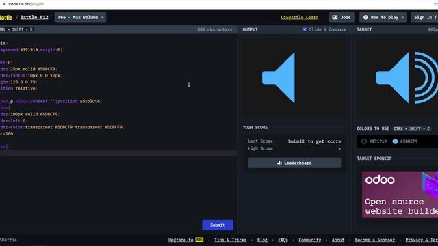 CSS Battle - Target #65 - Max Volume