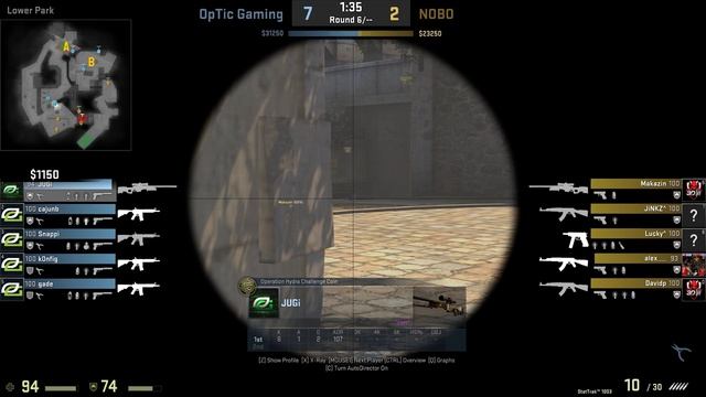 CSGO: POV OpTic JUGi vs 3DMAX (28/8) overpass @ DH Masters Stockholm 2018 EU Qualifier