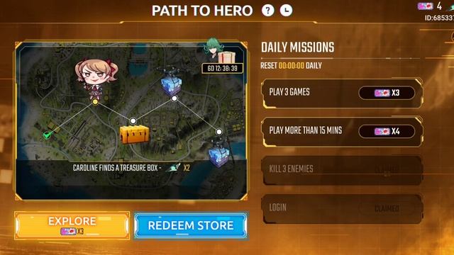How to play free fire new Path To Hero event//Garena Free Fire