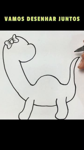 Como Desenhar um Dinossauro Fofo Kawaii #shorts