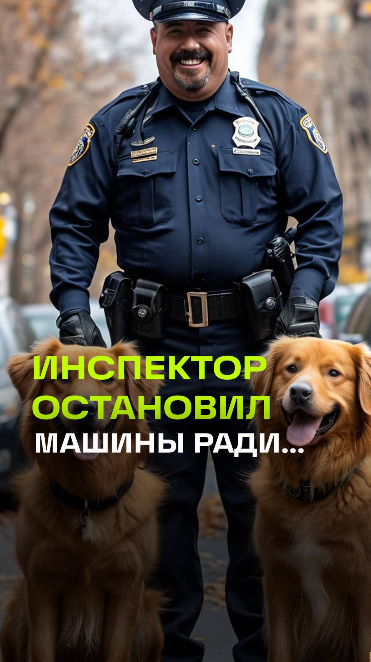 Сотрудник ДПС обеспечил собакам безопасный переход
