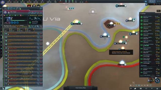 Let's Play Stellaris - New Horizons - UFP Hard - Ep 52 - Naucisans