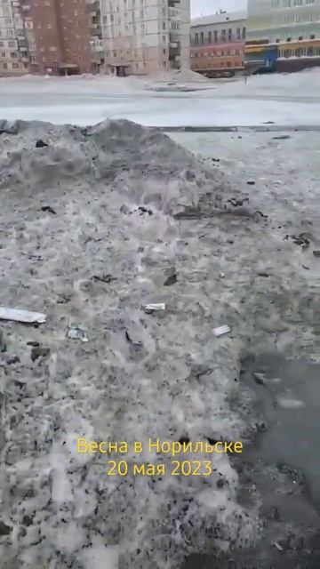 Весна в Норильске. Школьное озеро