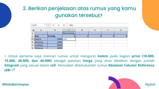 Penggunaan Absolute Row Reference & Absolute Column Reference Pada Excel | Daily Assignment My Skil