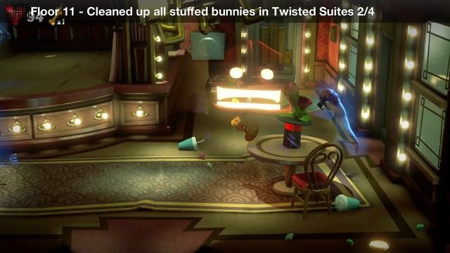 Luigi's Mansion 3 - Floor 11 Achievement - Cleaned up all stuffed bunnies inn Twisted Suites