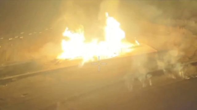 Горит станция «Суджа»-вид сверху.21.03.2025