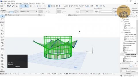 ARCHICAD 24: Creating a roof using a circular Shell