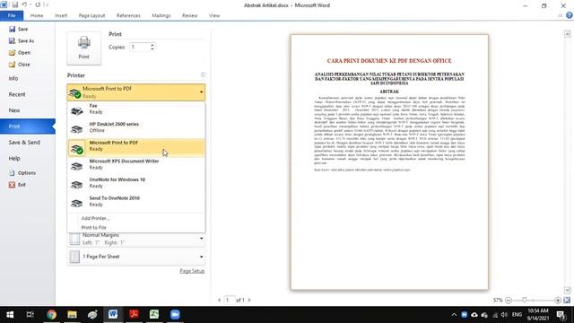 Cara Print Dokumen ke PDF dengan Office