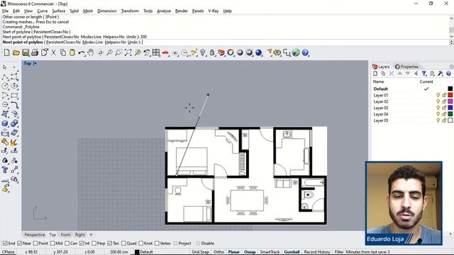 CURSO COMPLETO RHINOCEROS 3D #15 - ESBOÇO PLANTA BAIXA (1/3)
