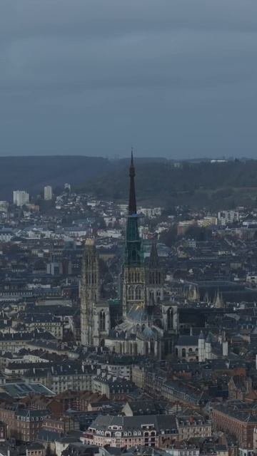 📍 Cathédrale Notre-Dame De Rouen #france #travel #djiglobal #mavic3pro #aerialvideo #drone