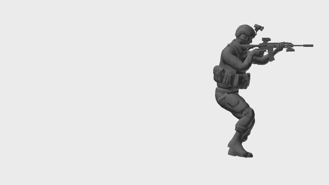 Game Animation - Locomotion Rifle Walk Foward Start Left Tactical Moving (3ds Max and Maya)